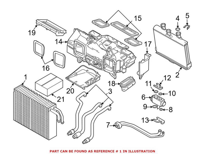 BMW A/C Evaporator Core - Front 64119134628